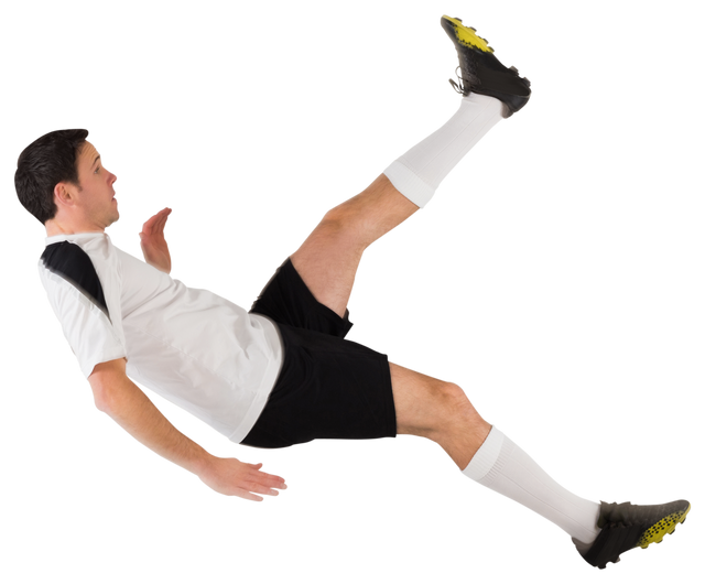 Football Player in White Uniform Kicking Against Transparent Background - Download Free Stock Videos Pikwizard.com