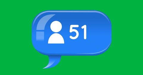 Social Media Follower Growth Blue Icon on Green