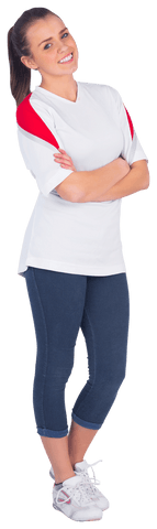 Transparent Cheerful Football Fan Woman Smiling Confidently