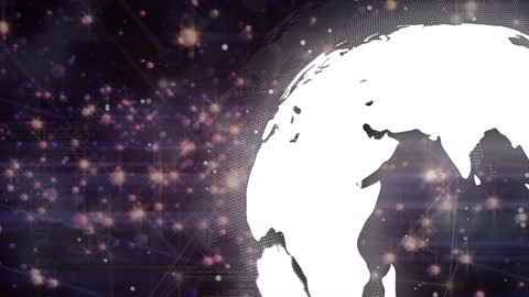 Digital Globe with Network Connections in Violet Space