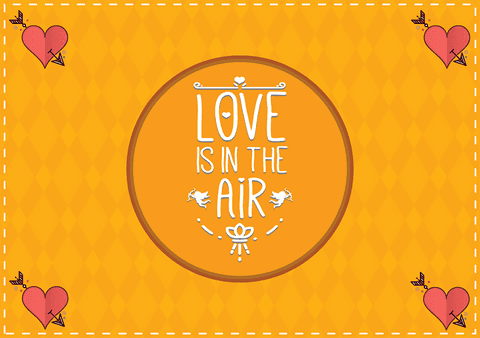 Love is in the air text illustration on transparent background