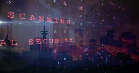 Cybersecurity Threat with Cityscape Background - Download Free Stock Images Pikwizard.com