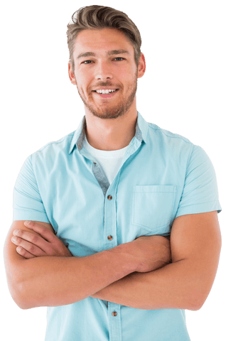 smiling man with crossed arms on transparent background - Download Free Stock Videos Pikwizard.com