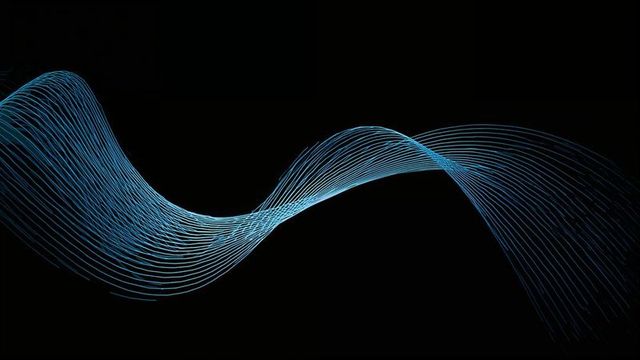 Glowing Turquoise Sine Wave on Black Background