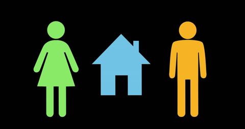 Gender and Housing Symbols Represent Demographic Data