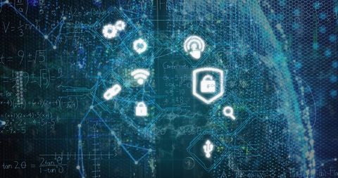 Global Networking Interface with Digital Icons and Mathematics - Download Free Stock Images Pikwizard.com
