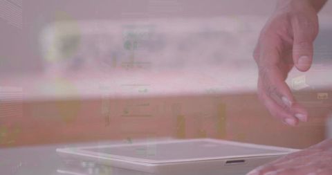 Financial Data Processing with Businessman Using Tablet Technology