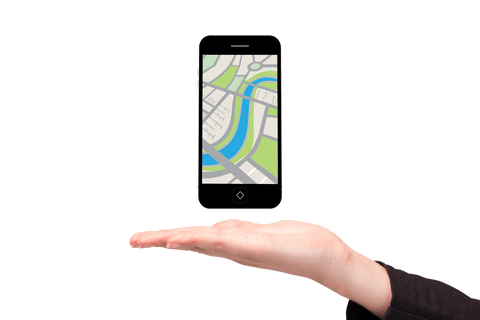 hand presenting transparent smartphone with map app - Download Free Stock Videos Pikwizard.com