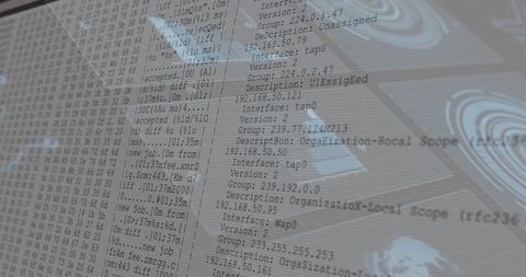 Digital interface data streams with hex code and graphical context