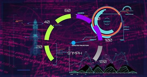 futuristic dashboard with rocket launch data interface - Download Free Stock Images Pikwizard.com