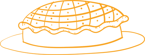 Yellow pie vector illustration on transparent background