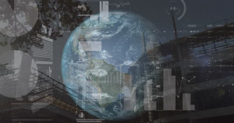 Futuristic Global Business and Construction Interface