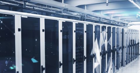 Advanced Server Room with Data Visualization Concept - Download Free Stock Images Pikwizard.com