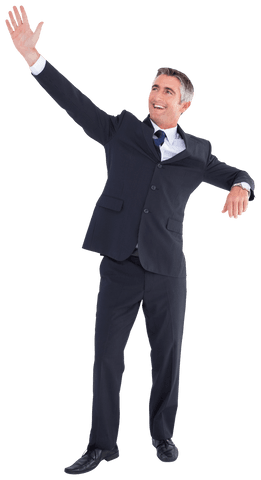 transparent businessman in suit waving enthusiastically - Download Free Stock Videos Pikwizard.com