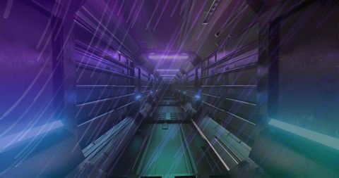 Cybernetic Tunnel with Futuristic Data Streams - Download Free Stock Images Pikwizard.com