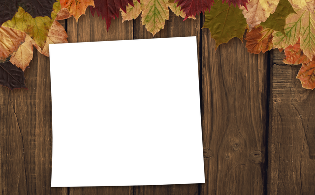 Transparent Frame with Autumn Leaves Border on Wooden Surface - Download Free Stock Videos Pikwizard.com