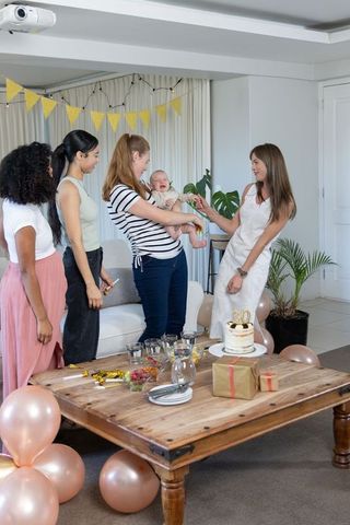 Diverse Women Celebrating 30th Birthday at Home