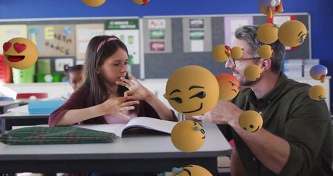 Folahan Using Emojis to Teach Counting in School - Download Free Stock Images Pikwizard.com