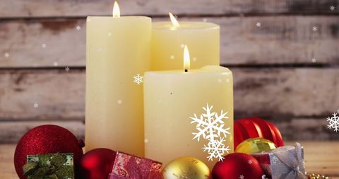 Cozy Winter Holiday Celebration with Festive Candles - Download Free Stock Images Pikwizard.com
