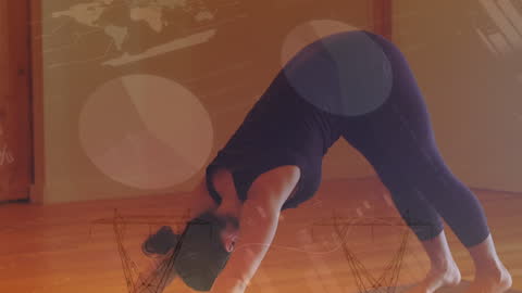 Serene Yoga Practice Power Enhanced in Digital Overlay