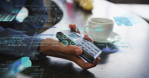 Contactless Payment with Financial Data Overlay Conceptual Visualization