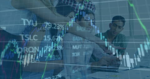 Young Professionals Analyzing Financial Data