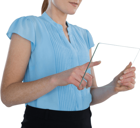 Businesswoman Using Innovative Transparent Glass Interface - Download Free Stock Videos Pikwizard.com