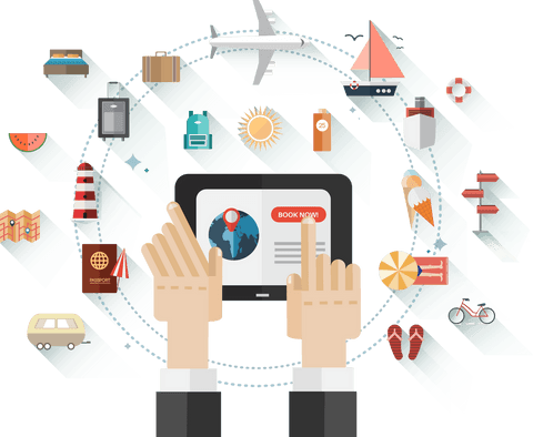Transparent Business Icons with Hands Using Tablet Vector - Download Free Stock Videos Pikwizard.com