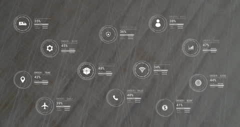 Futuristic Cyber Data Interface with Modern Graphical Network Elements
