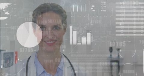 Futuristic Healthcare Interface with Female Doctor - Download Free Stock Images Pikwizard.com