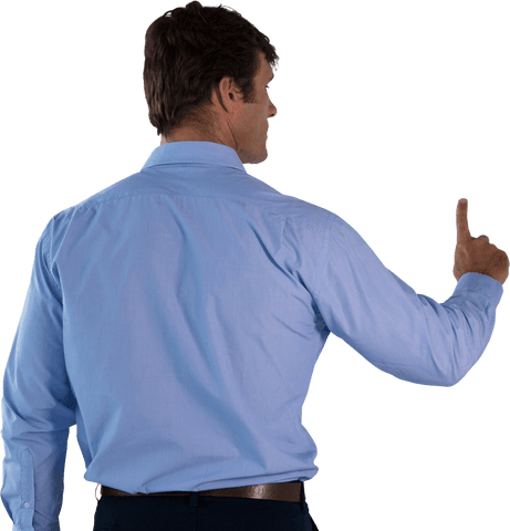 Rear View Businessman Gesturing on Transparent Digital Screen - Download Free Stock Videos Pikwizard.com