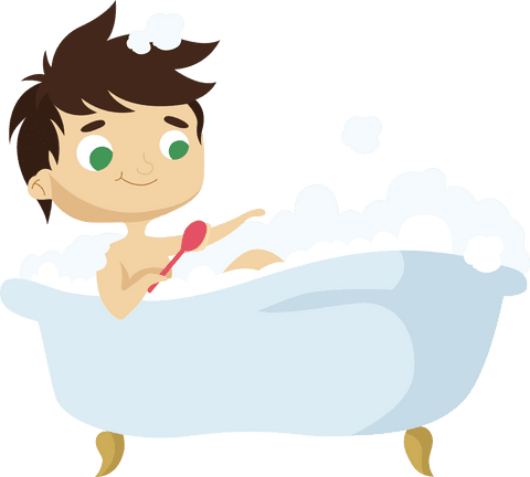 illustration of happy boy in bubble bath on transparent background - Download Free Stock Videos Pikwizard.com