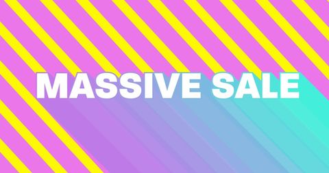 Bright Massive Sale Banner Design with Colorful Stripes