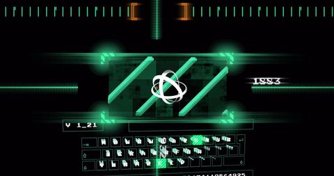 Futuristic Digital Interface with Virtual Keyboard on Black Background - Download Free Stock Images Pikwizard.com