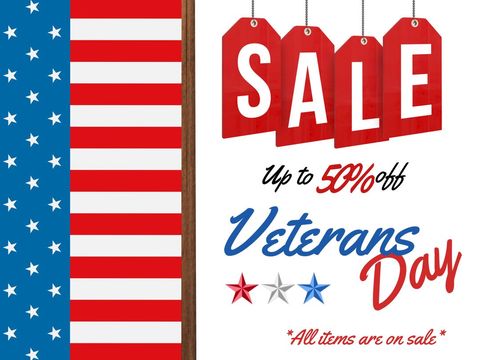 Veterans Day Sale Promotional Banner with USA Flag Theme - Download Free Stock Templates Pikwizard.com
