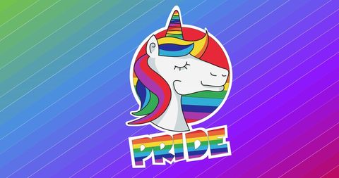 Pride Unicorn with Rainbow Colors Celebrating Equality