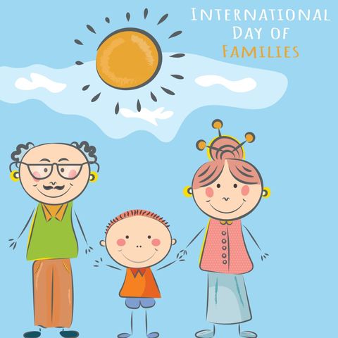 Happy Family Under Sun Celebrating International Day of Families - Download Free Stock Templates Pikwizard.com