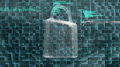 Digital Padlock Over Holographic Data Display