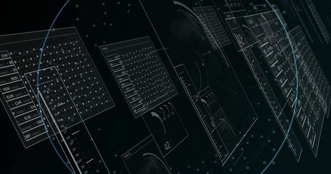 Digital Data Processing Panels Over Dark Background - Download Free Stock Images Pikwizard.com