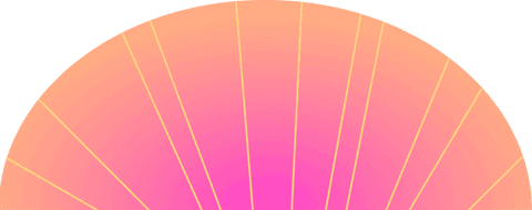 Vibrant half-circle design with transparent background