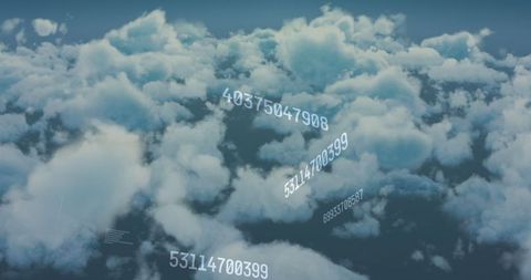 Data Visualization with Floating Numbers over Clouds - Download Free Stock Images Pikwizard.com