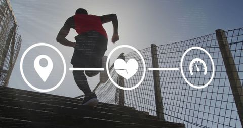 Dynamic Running Animation with Fitness Performance Icons