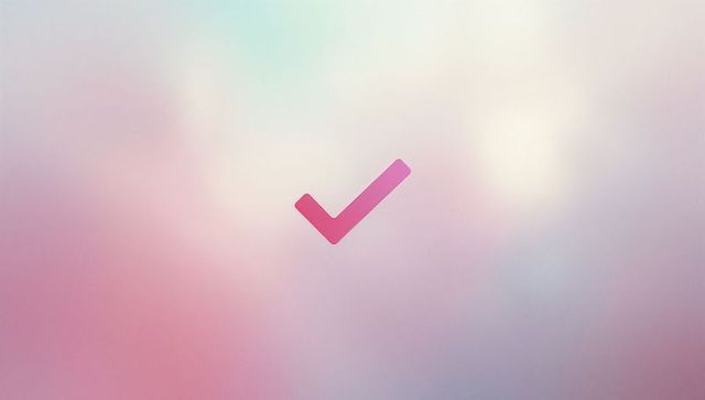 Minimalist checkmark icon on pastel gradient background
