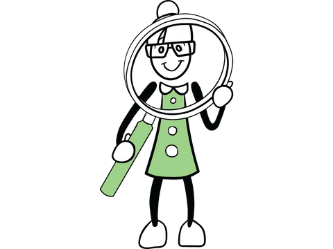 cartoon woman holding magnifying glass on transparent background - Download Free Stock Videos Pikwizard.com