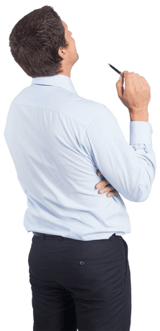 Reflective Businessman Contemplating Ideas Transparent Background - Download Free Stock Videos Pikwizard.com