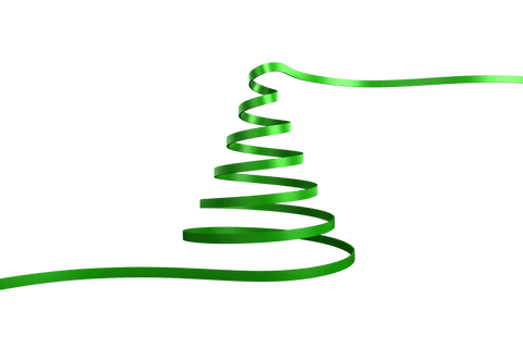 curved green ribbon forming christmas tree shape on transparent background - Download Free Stock Videos Pikwizard.com