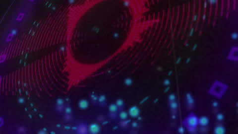 Futuristic Digital Radial Scanner with Glowing Patterns