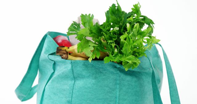 Eco-Friendly Reusable Bag Filled with Fresh Groceries - Download Free Stock Images Pikwizard.com