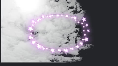 Animated Purple Star Frame Overlay on Cloudy Sky