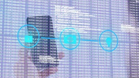 Abstract Digital Network with Blockchain Visualization